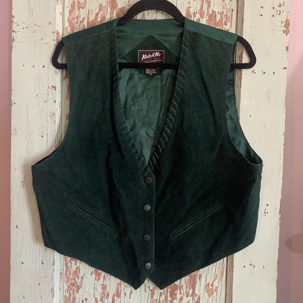 Kaktus Women's Forest Green Suede Vest